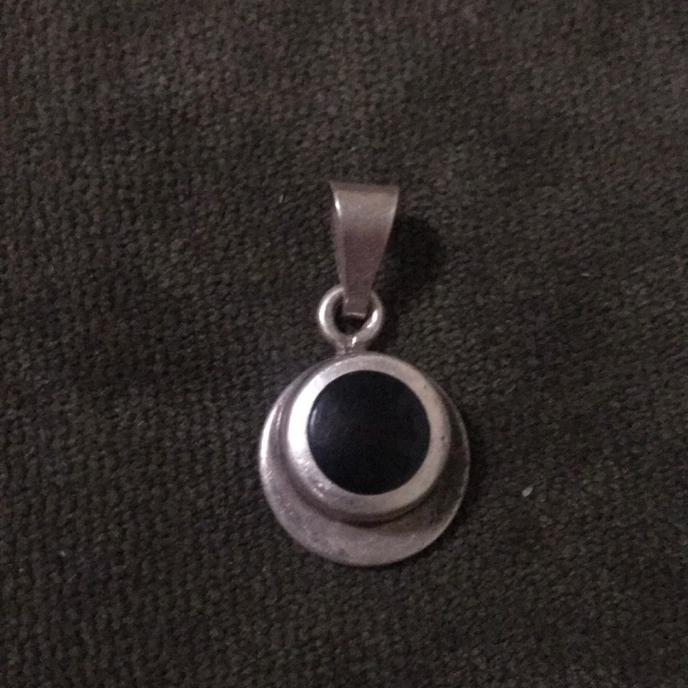 Sterling Silver ónix pendant